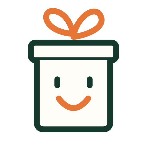 Gift for Smile smiling gift box logo.