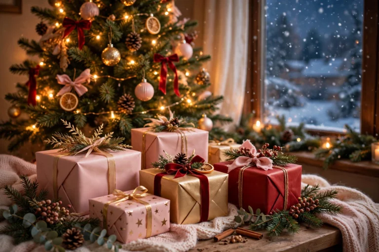 Cozy Christmas gifts under a glowing tree — gift guide for granddaughters
