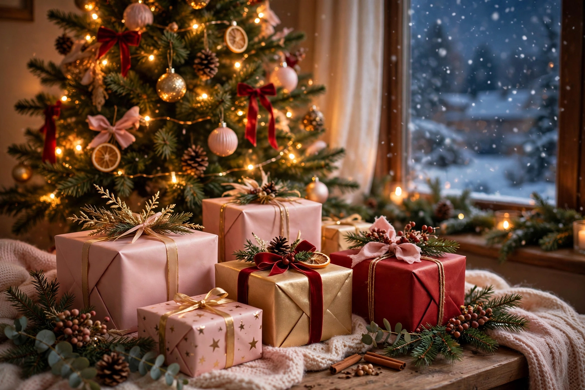 Cozy Christmas gifts under a glowing tree — gift guide for granddaughters